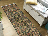 handmade Traditional Gulzar Green Gold Hand Knotted RUNNER 100% WOOL area rug 3x12